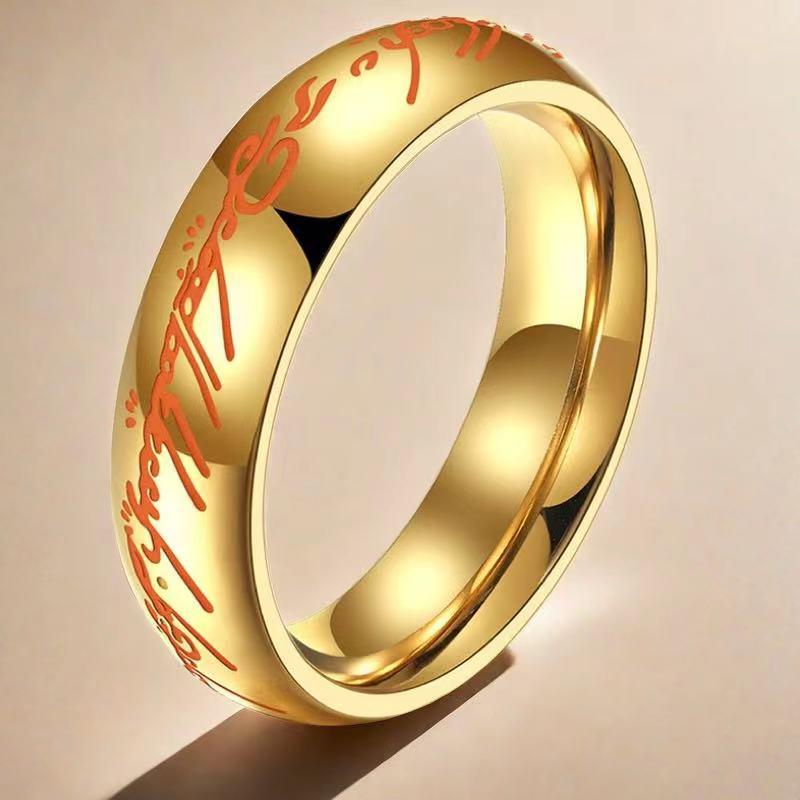 

Чоловіче титанове кільце з нержавіючої сталі «Володар кілець» - Міцний нішевий дизайн, Європейський та американський стиль Size 8