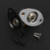 FLEOR 1/4'' 6.35mm Guitar Jack Output Jack Socket for Electric Guitar Parts, Black / Chrome