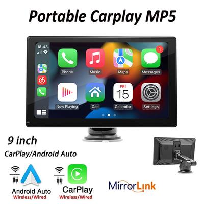9-palcový dotykový displej MP5 prehrávač do auta Bezdrôtový Carplay/Android Auto Bluetooth rádio Viacjazyčná podpora Zadná kamera