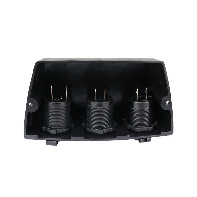 3.1A Dual USB Car Charger 12V/24V Cigarette Lighter Socket Outlet Voltmeter with 3 Holes Tent Base for Car Motorcycle Boat ATV