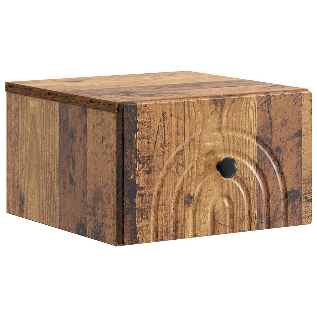 Wall Mounted Nightstand Reclaimed Wood 33 x 34.5 x 20 cm