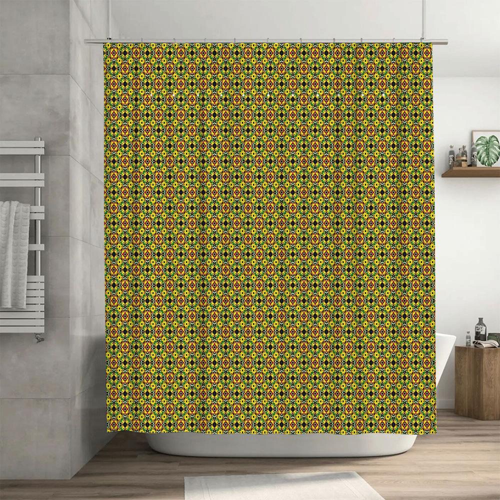 Shower Curtain Botanical Leaf Pattern Waterproof Fabric Bathroom Decor Vintage Floral Nature Backdrop Home Textile