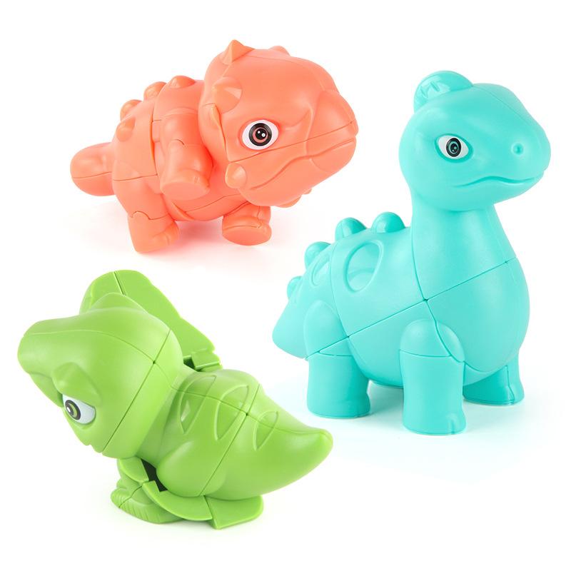 Quality Premium 2 Stage Dinosaur Cube Puzzle For Kids With Rotatable And Colorful Features