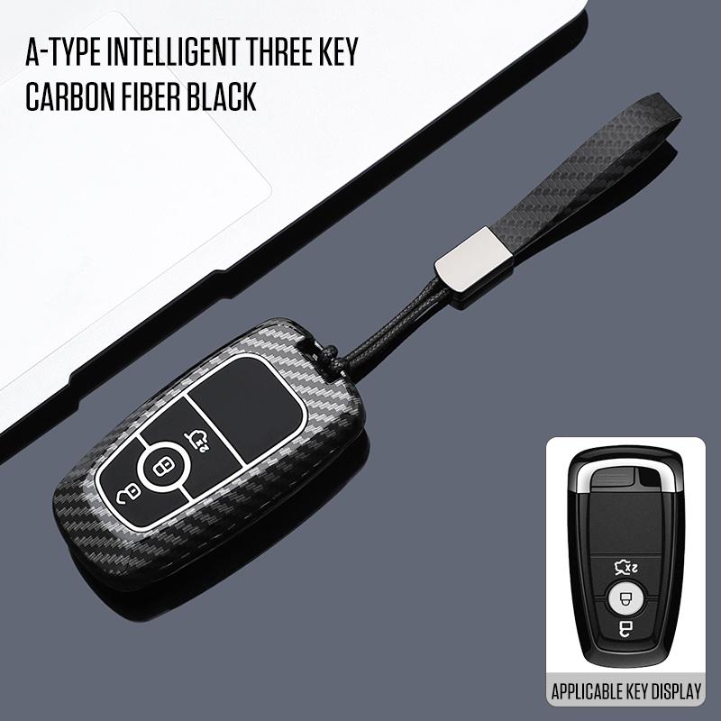 Style Fibre de Carbone ABS Pour Ford Fusion Mondeo Mustang Explorer Edge EcoSport pour Lincoln MKC MKZ MKX Housse de Protection pour Clé de Voiture à Distance