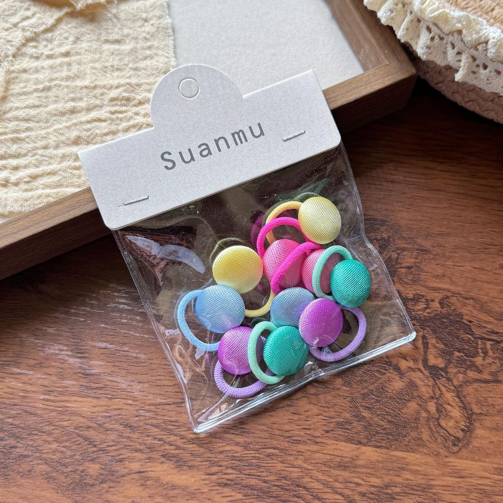 Neue Kinder lieben Karomuster Rundes Bohnen Haarband Gummiband Basic Hochelastisches Gummiband Kinder Einfaches Haarband