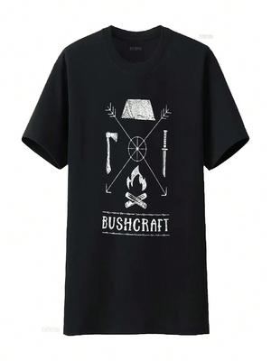 Nature Bushcraft Outdoor Wilderness Design Wounisex T Shirt Black Medium Vintage Washed Casual Comfortable Stylish Slightly