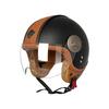 VOSS New3C Certified Retro Leather Patchwork Electric Vehicle and Motorcycle Helmet, Unisex, Suitable for All Seasons, Large Size, Safe and Anti-fog