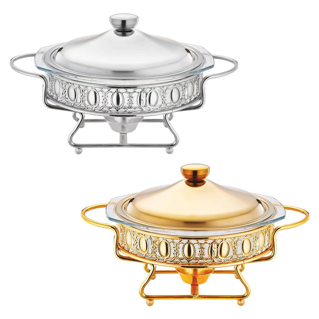 Buffet Food Warmer 2L Stable Portable with Handle Round Pan for Events And