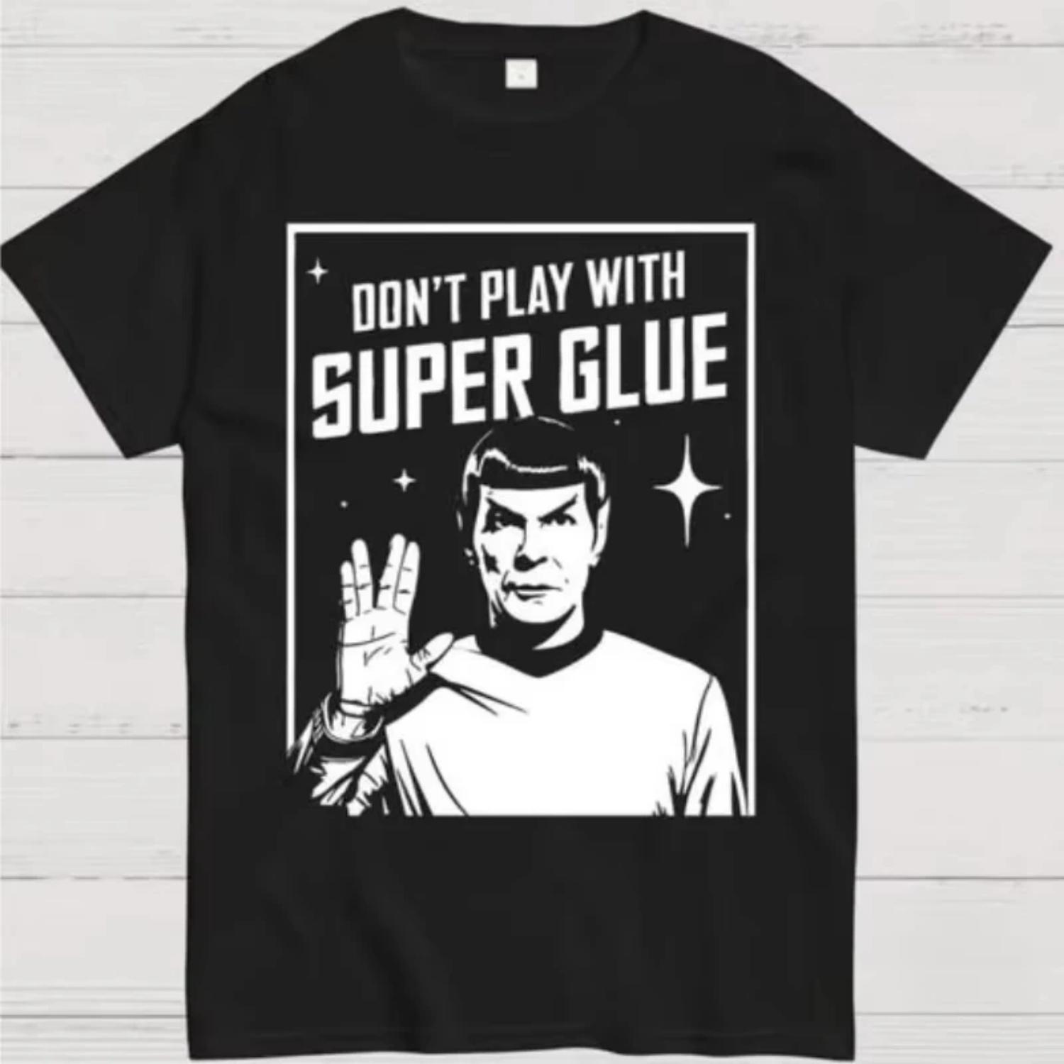 

2026 New Funny Don t Play with Super Glue Stars Treks T Shirt Men s Cotton Unique T-Shirts O Neck Tees Short Sleeve Clothes Tops S разноцветный