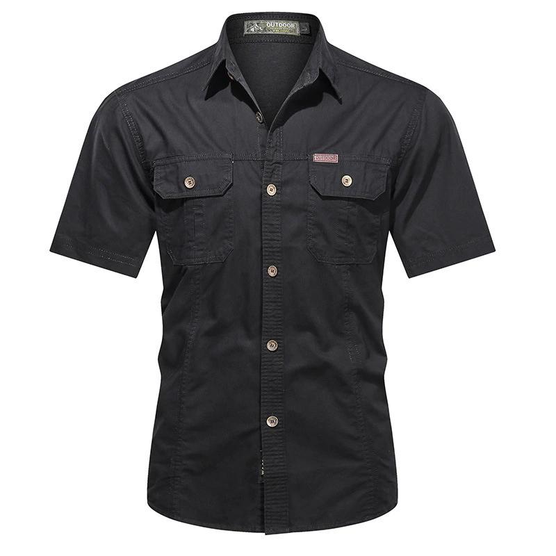 Summer Short Sleeved Shirt Men's Workwear Cotton Workwear Inch Shirt Outdoor Loose Men's Shirt