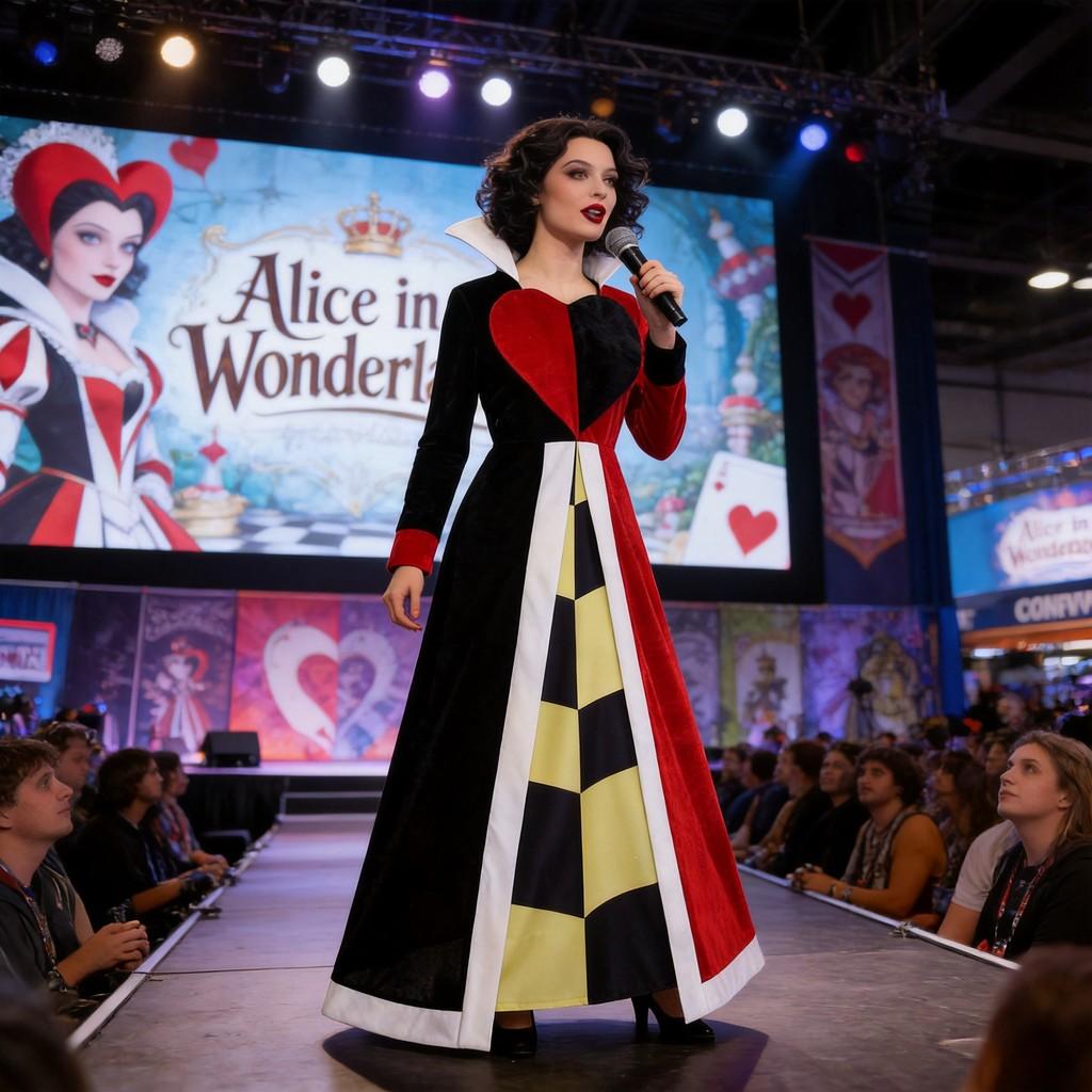 Alice In Wonderland The Red Queen Cosplay Dress With Vintage Style For Cosplay Events