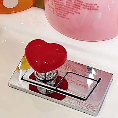 Bathroom Bathing Press Flush Button Heart Shaped Toilet Press Button Press Tank Push Switch Toilet