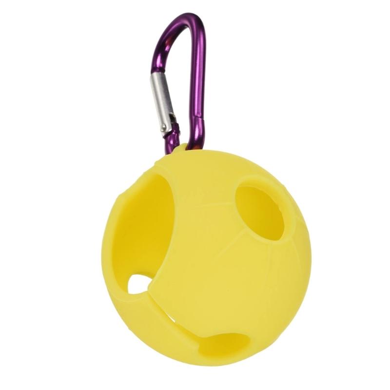 Single Balls Protective Case Golf Balls Protector with Aluminum Hook Golf Balls Sleeve Silicone Golf Balls Clip Holder