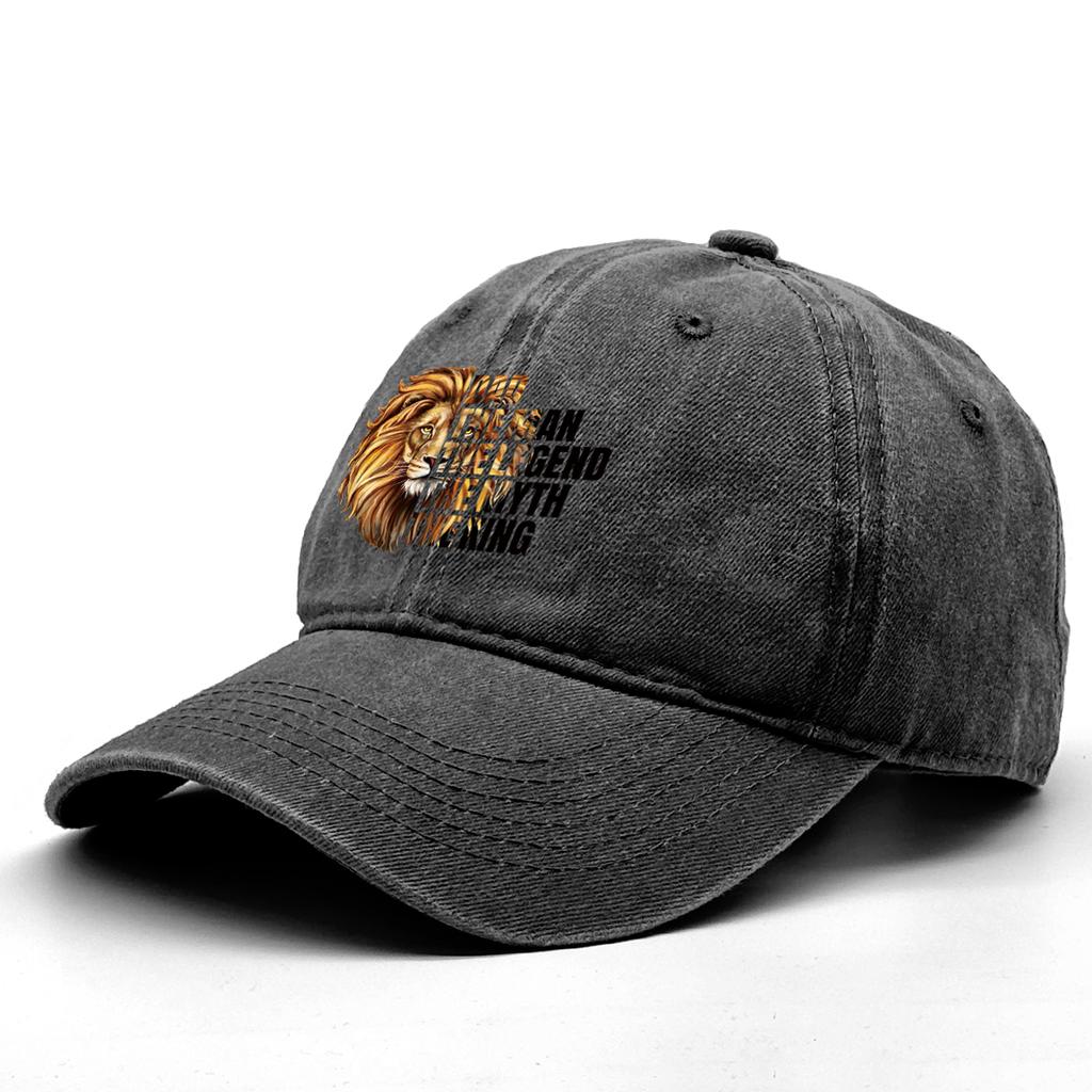 DAD Man Lion Print Adjustable Baseball Cap Cotton Dad Hat Washed Retro Solid Color Snapback Baseball Hat One Size Fits All