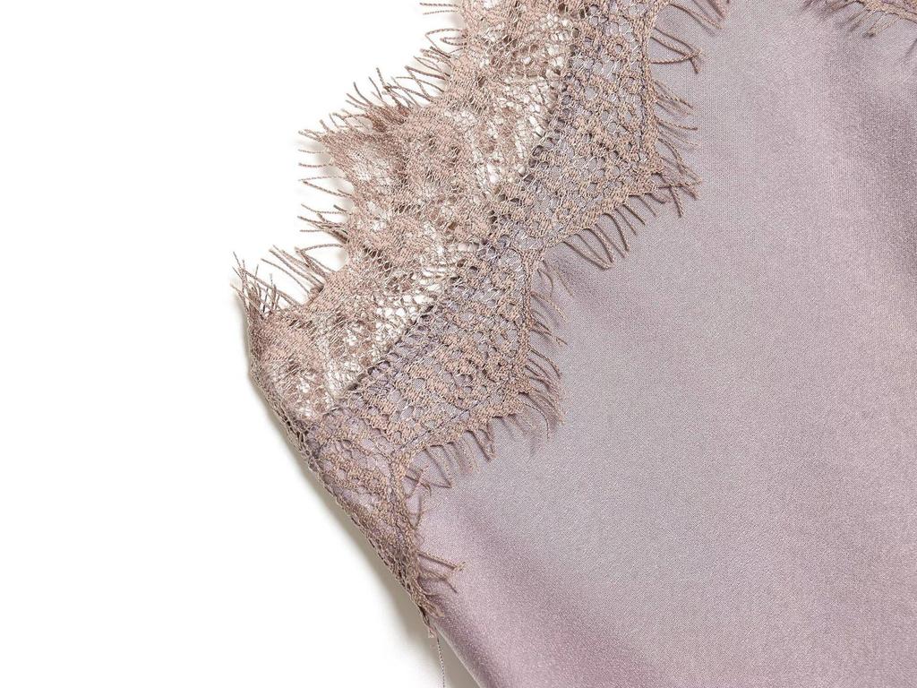 2026 Spring European Style Satin Dress with Eyelash Lace Trim