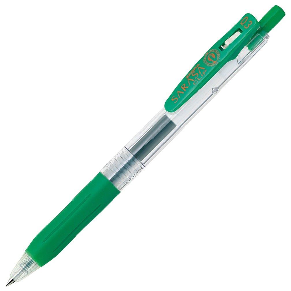 

Zebra Sarasa Clip Gel Ballpoint Pen Green 10 pcs 0.3 B-JJH15-G зелений