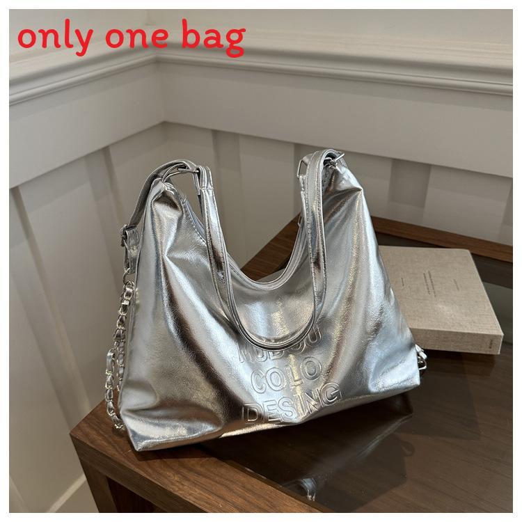 Korean Style Unisex Fashion Letter Embossed Pu Shoulder Bag For Daily Use