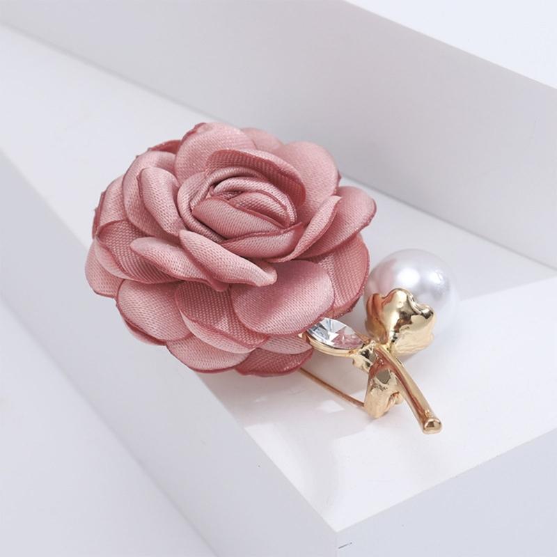 Women 3D Floral Brooch Lapel Pin Ladies Shawl Brooch Pin Clothing Jewelry Accessory for Wedding and Event Outfit