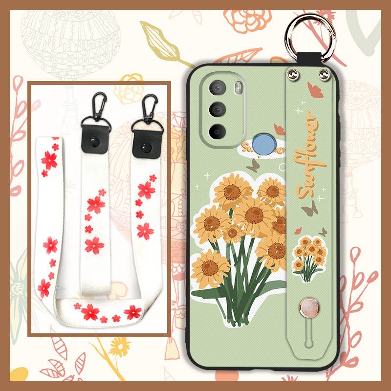 Waterproof Ring Phone Case For MOTO G31 With Fingerprint/XT2173-1 Dirt-resistant Wrist Strap Flower Lanyard Protective