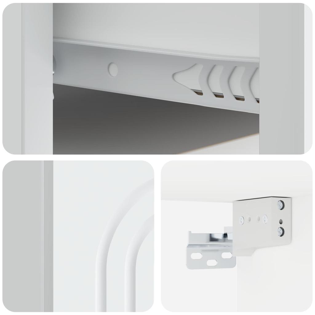 Wall Mounted Nightstand Set 2 pcs White 49 x 34.5 x 20 cm
