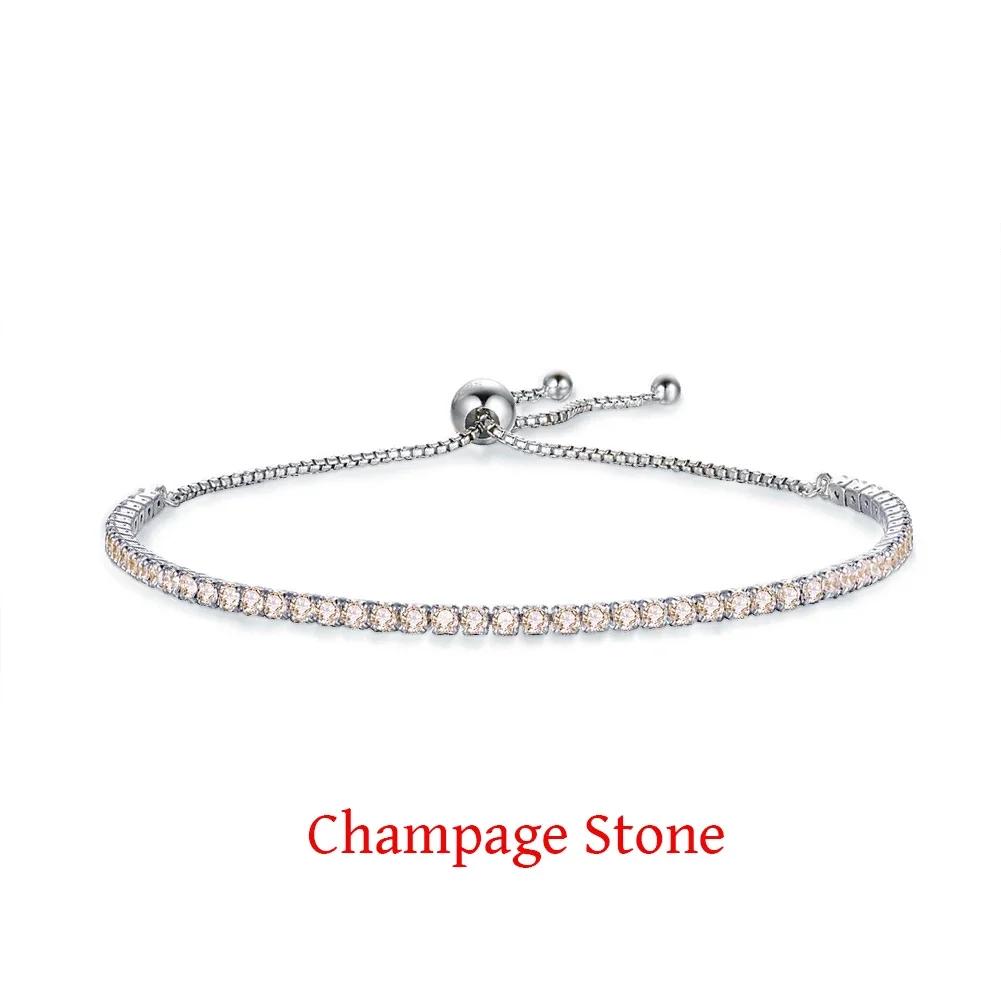 

KALETINE Charm Bracelets For Women Real 925 Silver Bracelet Pink CZ Original Tennis Beads Link Men Jewelry Adjust Chain Max adjustable 25cm