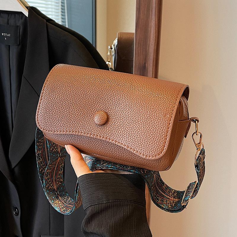 Retro Small Bag Women's Bag Niche New Trendy Spring and Summer Versatile Broadband Single-shoulder Crossbody Bag Women's Shoulder Bag
