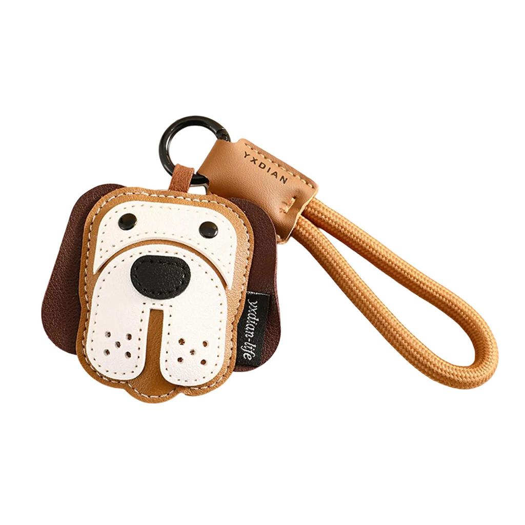 Creative Bag Pendant Cartoon Leather Bulldog Bag Charm Key Holder Backpack Decoration Accessory for Pet Lover