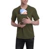 European and American Pure Cotton Thickened Kangaroo Father Kangaroo Mother Multi-functional T-shirt Long Sleeve