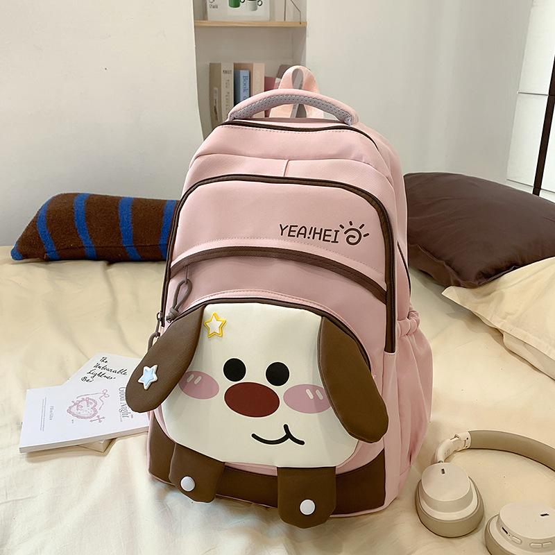 New high-value, fresh and sweet original style cute dog backpack women's lightweight large-capacity backpack