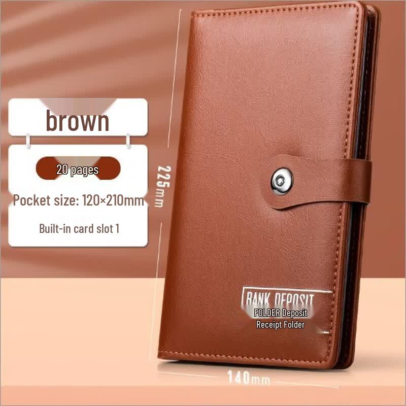 Leather Document Organizer and Deposit Slip Holder