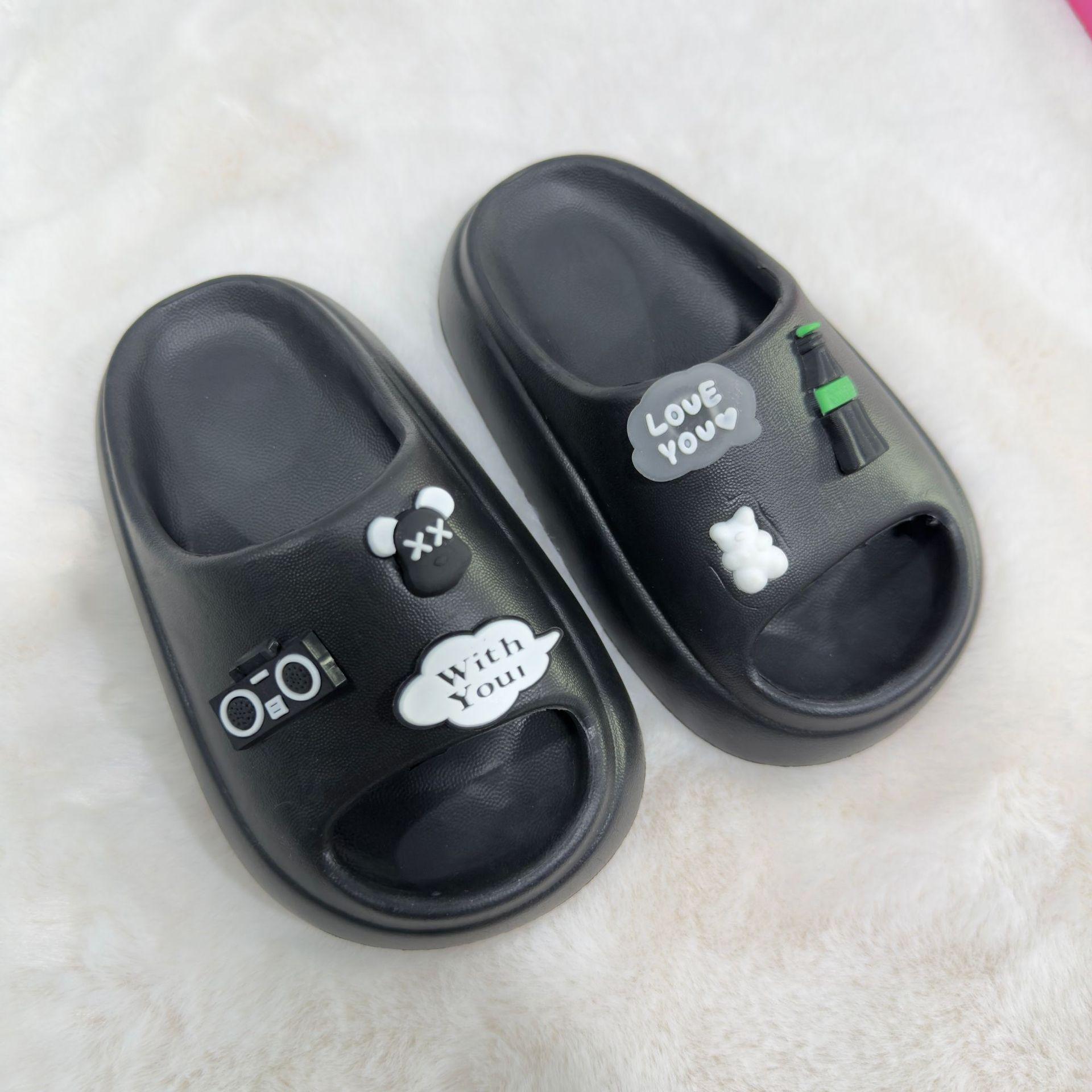 

Source 2025eva slippers children s shoes men s and women s same non-slip cute casual cartoon domestic sales 24-25 чёрный