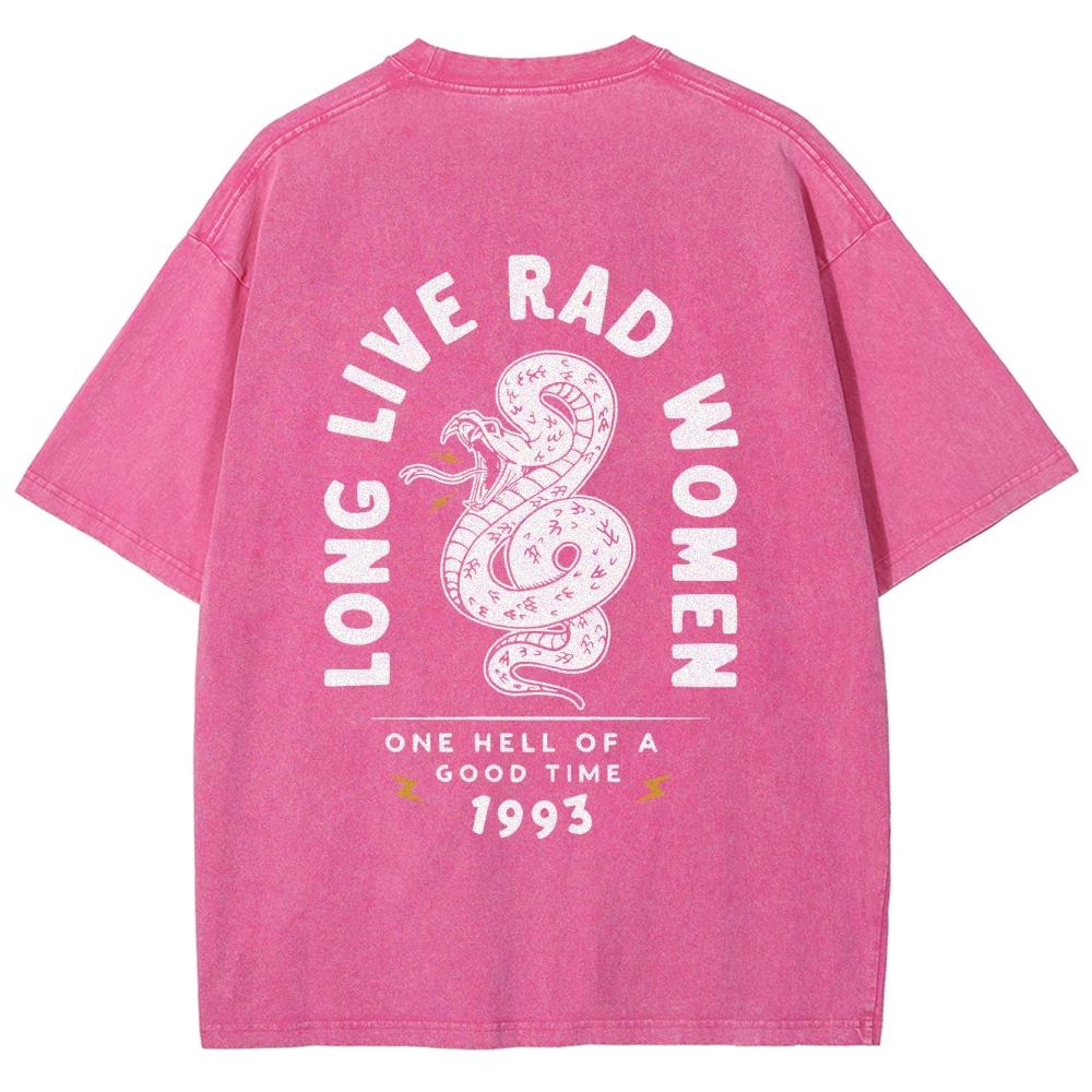 Cartoon Snake Letter Letter Print Women's T-Shirt Simple Short Sleeve Wash Oversized Cotton Top Personality Design Tee