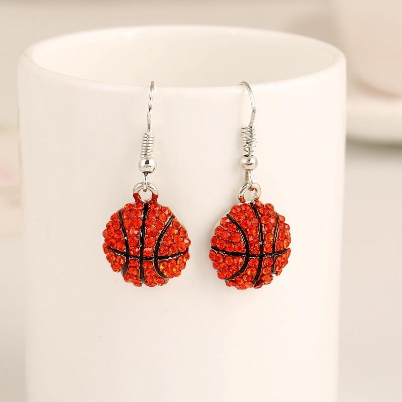 Basketball Water Pendant Earrings For Women With Fashionable Sport Elements And Trendy Look