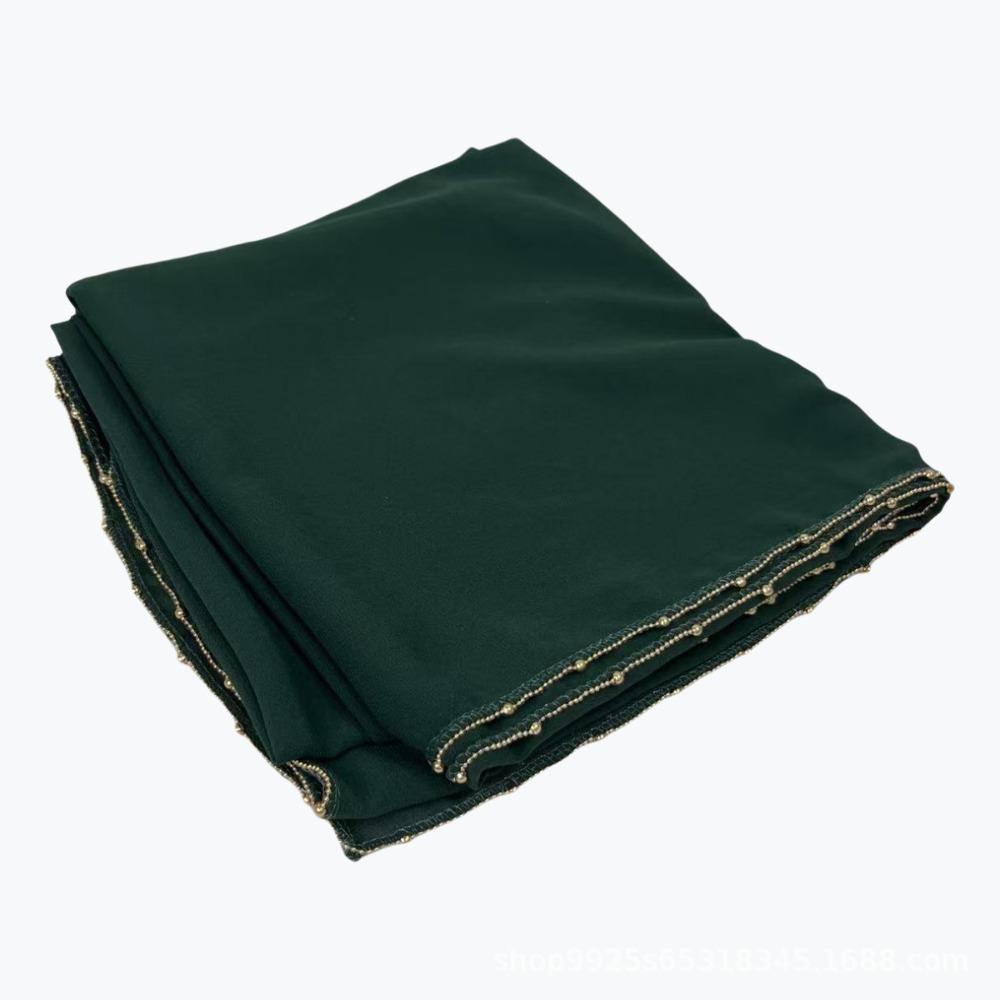 Long Ethnic Style Scarf Solid Color Islamic Turban Elegant Hijab Scarf  Women