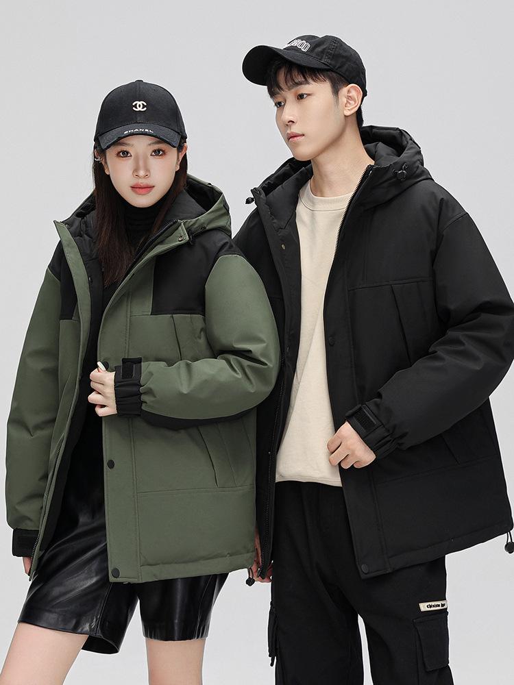 Unisex Hooded Winter Down Jacket 2025: Workwear-Inspired, Thick, Warm, Cold-Protective Outerwear for Skiing