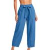 Women's Casual Elastic Waist Drawstring Pants with Pockets Lightweight Loose Fit Lounge Trousers for Everyday Wear