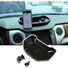 LLKUANG Black ABS Car Center Console Dash Table Storage Tray Fit for Toyota Tundra 2014-2021 Instrument Organizer 360° Rotating Phone Holder Cradle