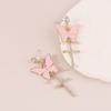 Sparkling Butterfly Drop Earrings with Tassels and Rhinestones