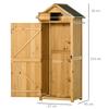 Capanno da Giardino Verticale Utilità 3 Ripiani Capanno Legno Esterno Unità di Stoccaggio Attrezzi da Giardino Armadietto di Stoccaggio, 77 x 54,2 x 179 cm - Marrone