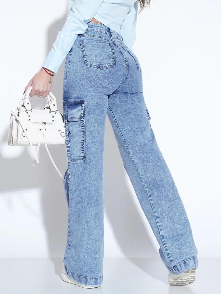 European-American Fashion Women's Stretch Washed Casual Denim Pants
