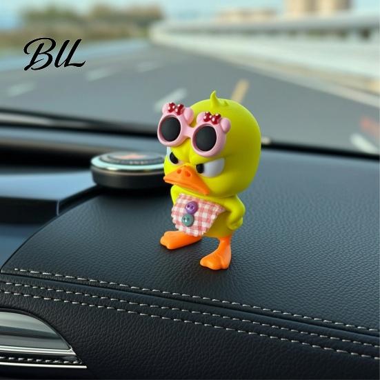 Creative Birthday Gifts 3D Printed Cute Duck Figurine with Glasses, Angry Pose Desk Decor, Unique Gift for Friends Office Bookcase Car Ornament, Funny