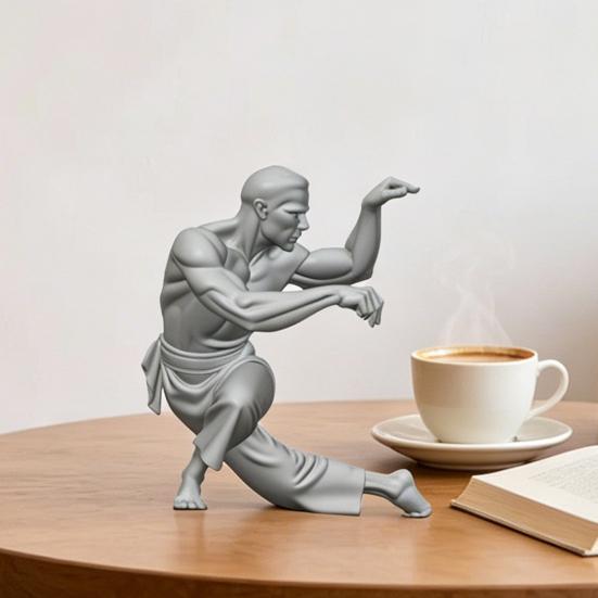 3D-gedruckte Kung-Fu-Figur Kung-Fu-Meister-Statue mit exquisiter Textur Stabile Basis