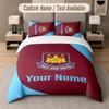 Maßgeschneidertes Bettwäsche-Set West Ham United FC Muster, Druck Name Text 1 Bettbezug plus 2 Kissenbezüge Heimtextilien