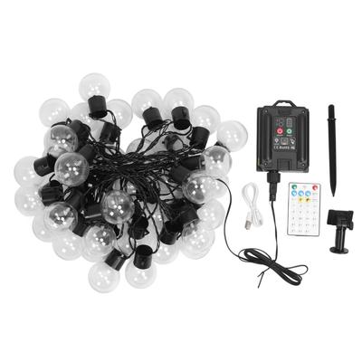 Outdoor String Light with 40 G50 Bulb Waterproof Solar USB Charging Transparent Shell Decorative
