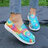 Women's Tie Dye Canvas Shoes, Casual Lace Up Outdoor Shoes, Lightweight Low Top Sneakers