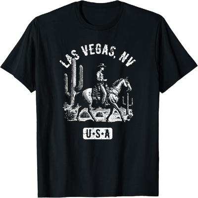 Las Vegas Nevada USA Cowboy Horse Distressed Style Design T-Shirt