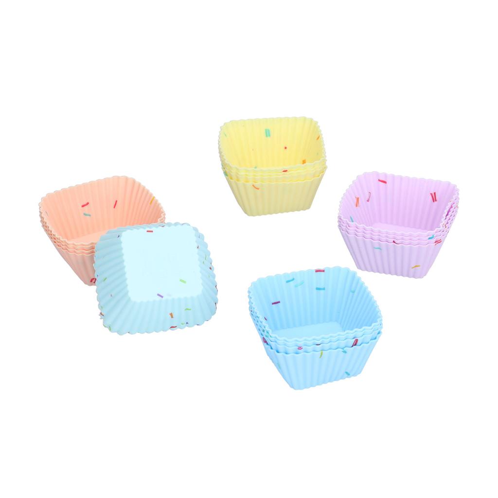 20Pcs Silicone Cupcake Mold Non Stick Reusable Baking Molds for Muffin Biscuits Cheese Cake