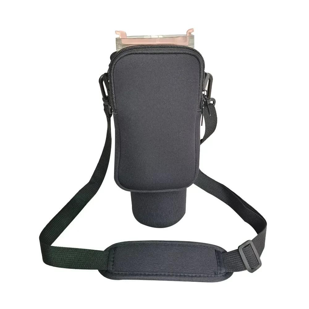 Neoprene Water Bottle 40oz Cover for Stanley Quencher Cup Insulated No-slip Anti-fall Protective Sleeve with Strap Pocket