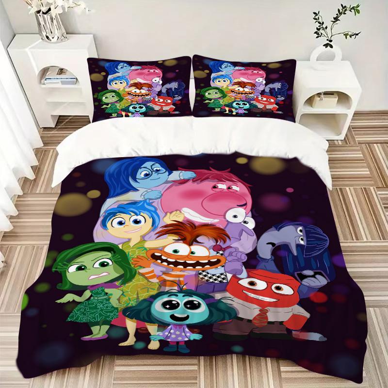 Inside Out Emotions Print 3Pcs Bedding Setduvet Cover With 2 Bedropillowcase Home Birthday Gift