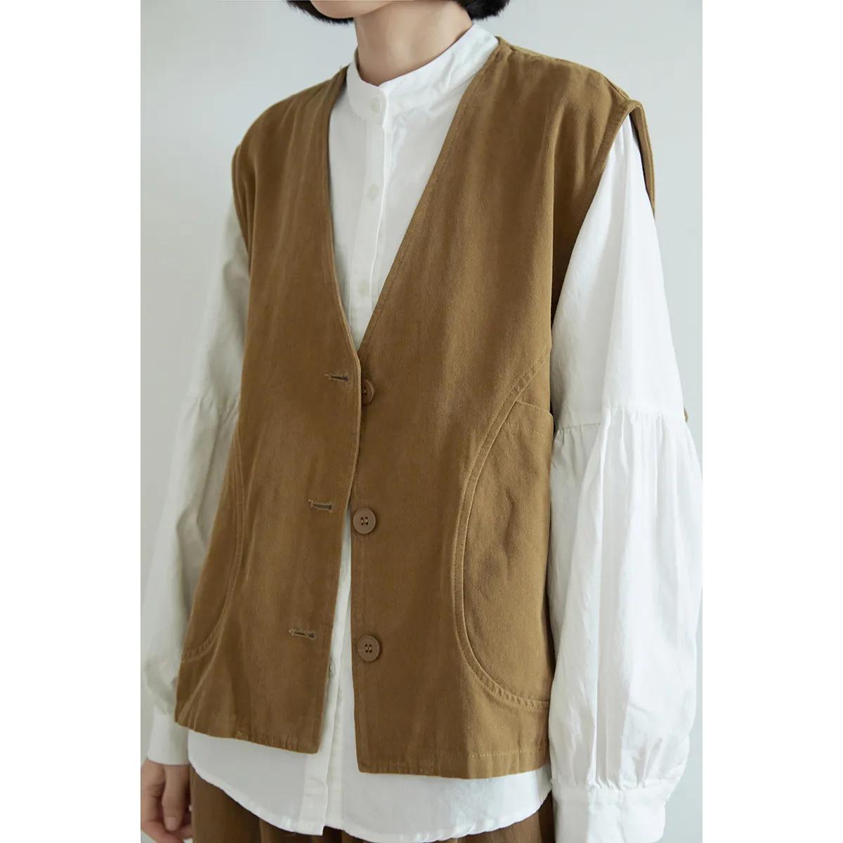 

Women s Black Corduroy V-Neck Sleeveless Vest L хаки